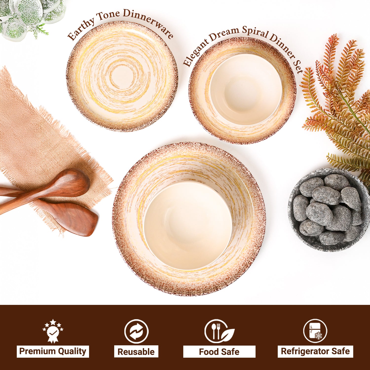 VON CASA Dreams Spiral Dinner Set – 14 Pcs