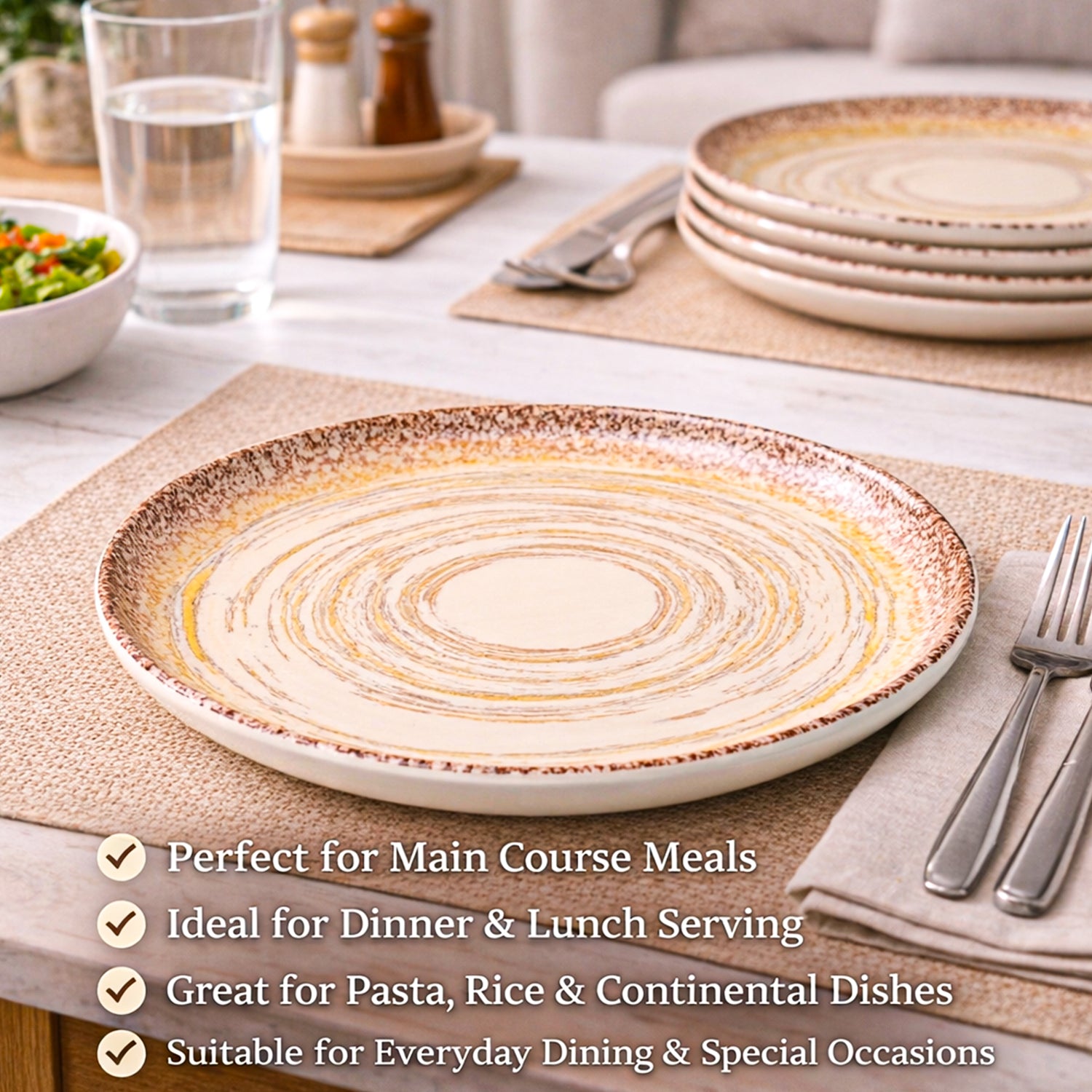 VON CASA Dreams Spiral Dinner Set – 14 Pcs