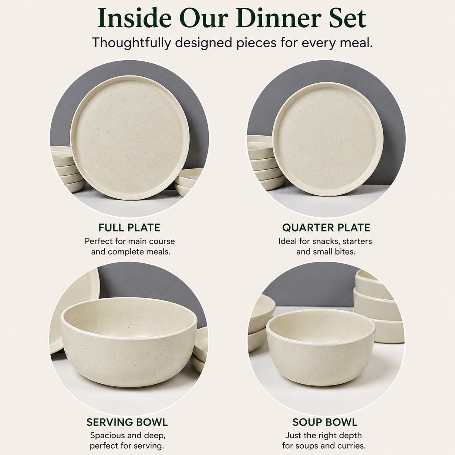 VON CASA Minto Pastel Green Dinner Set – 20 Pcs