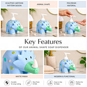 VON CASA Blue Dinosaur Soap Dispenser & Bathroom Holder Set