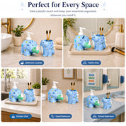 VON CASA Blue Dinosaur Soap Dispenser & Bathroom Holder Set