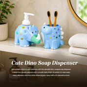 VON CASA Blue Dinosaur Soap Dispenser & Bathroom Holder Set