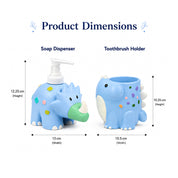 VON CASA Blue Dinosaur Soap Dispenser & Bathroom Holder Set