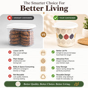 Market99 2 Pieces Printed Melamine Storage Jars - (650mL, Set Of 2)
