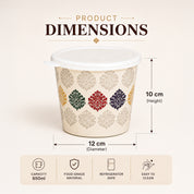 Market99 2 Pieces Printed Melamine Storage Jars - (650mL, Set Of 2)
