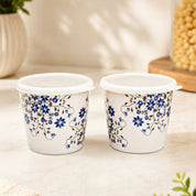 Market99 Melamine Airtight 2 Pieces Printed Storage Jars With Lid - (650mL, Set Of 2)