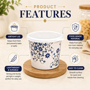 Market99 Melamine Airtight 2 Pieces Printed Storage Jars With Lid - (650mL, Set Of 2)