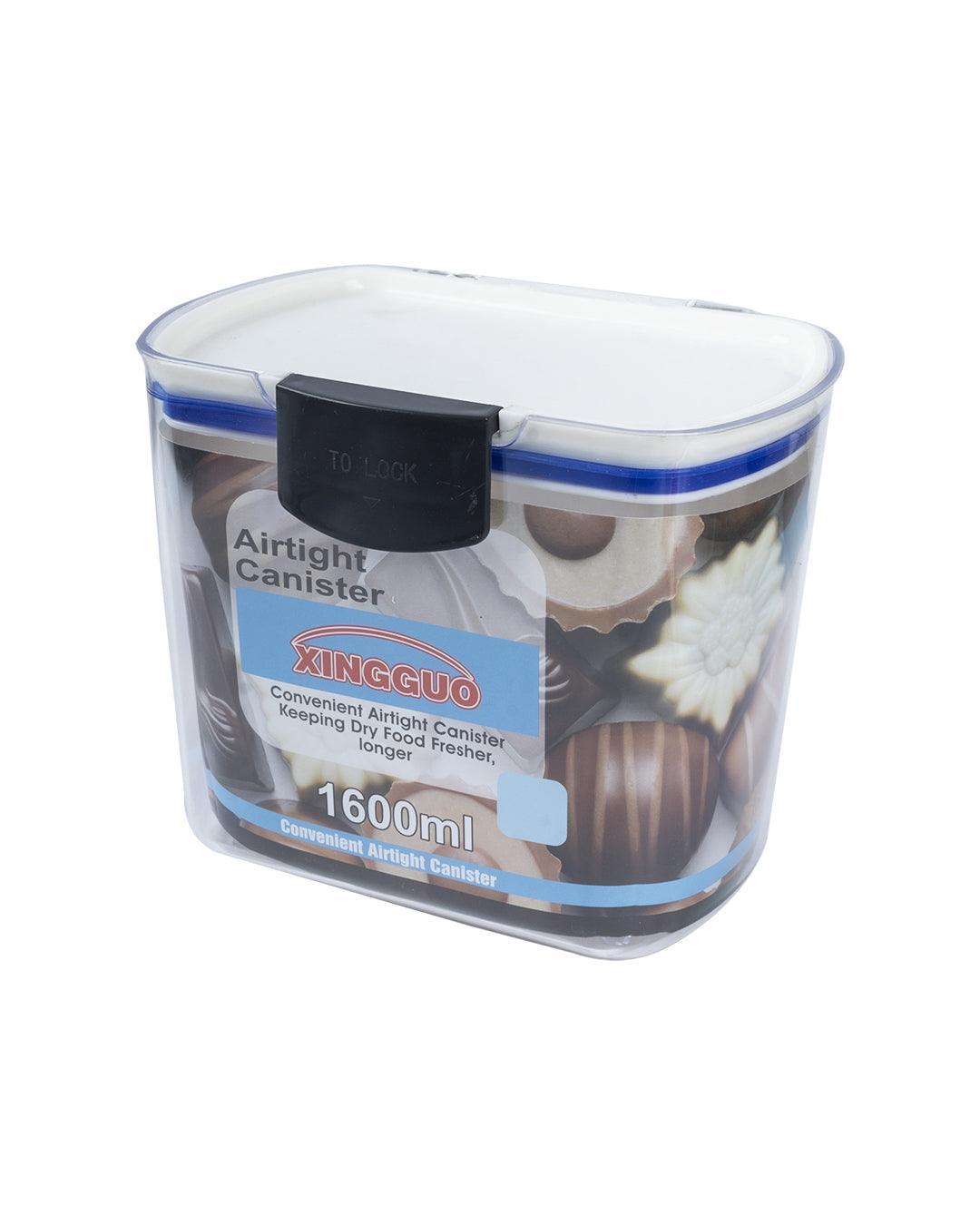 Airtight Container, Transparent, Plastic, 1.6 Litre - MARKET 99