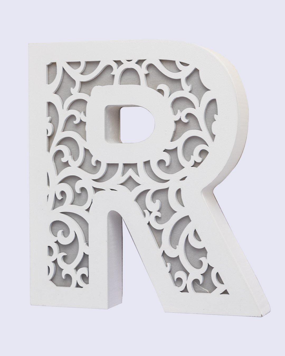 Alphabet Light, R Shape Design, White, MDF - MARKET 99