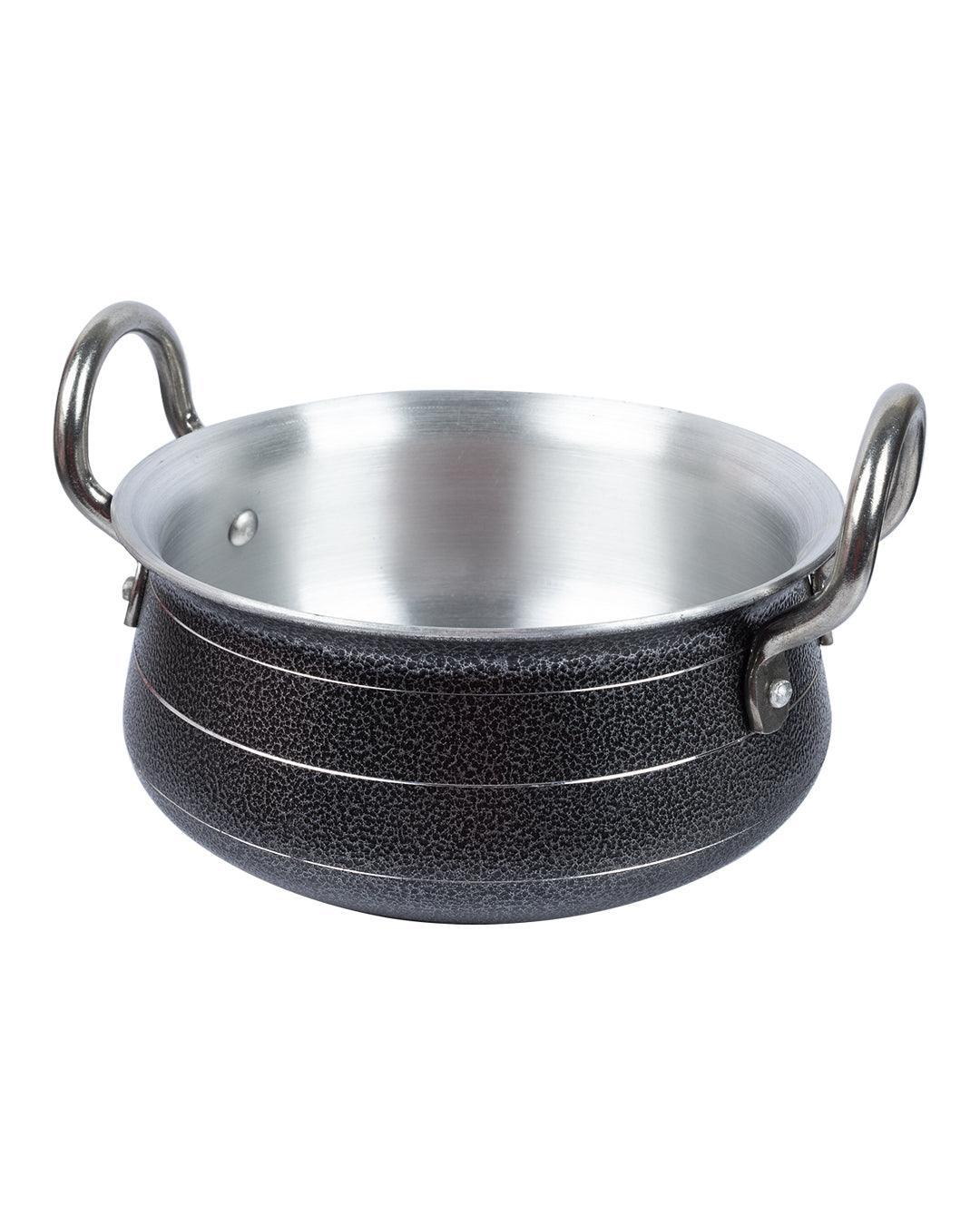 Aluminium Hammered Hard Anodised Handi Kadai - 2100 mL - MARKET 99