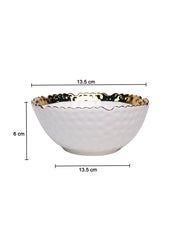 Antique Off White Ceramic Round Serving Dish - 14 x 14 x 6CM - MARKET 99