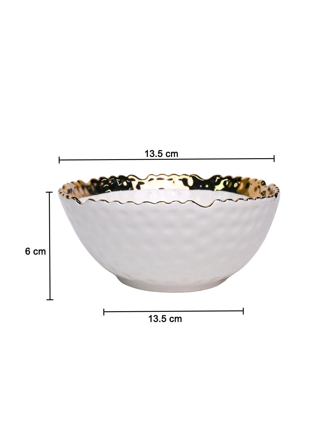 Antique Off White Ceramic Round Serving Dish - 14 x 14 x 6CM - MARKET 99