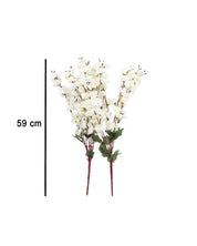 Artificial Flower Plant, Cherry Blossom, Polyester, White, Set of 2 - MARKET 99