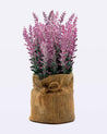 Artificial Flower Plant with Sack Bag, Pink, Jute & Plastic - MARKET 99