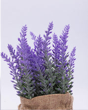 Artificial Flower Plant with Sack Bag, Purple, Jute & Plastic - MARKET 99