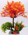 Artificial Flower Plant with White Pot, Orange, Plastic Plant - MARKET 99
