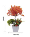 Artificial Flower Plant with White Pot, Orange, Plastic Plant - MARKET 99