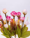 Artificial Flower Plant with White Pot, Rose Bud Flowers, Pink, Plastic Plant - MARKET 99