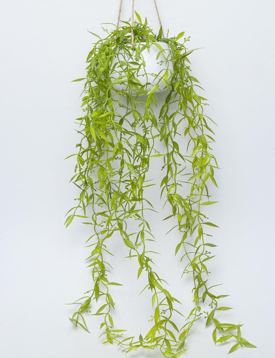 Artificial Greenery Hanging Plant With White Pot -For Home Décor - MARKET 99