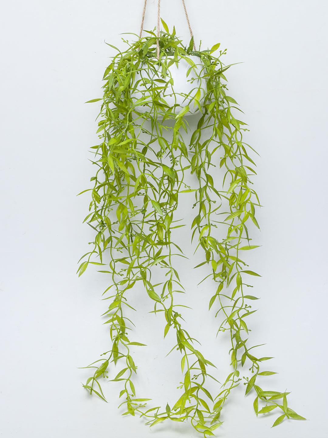 Artificial Greenery Hanging Plant With White Pot -For Home Décor - MARKET 99