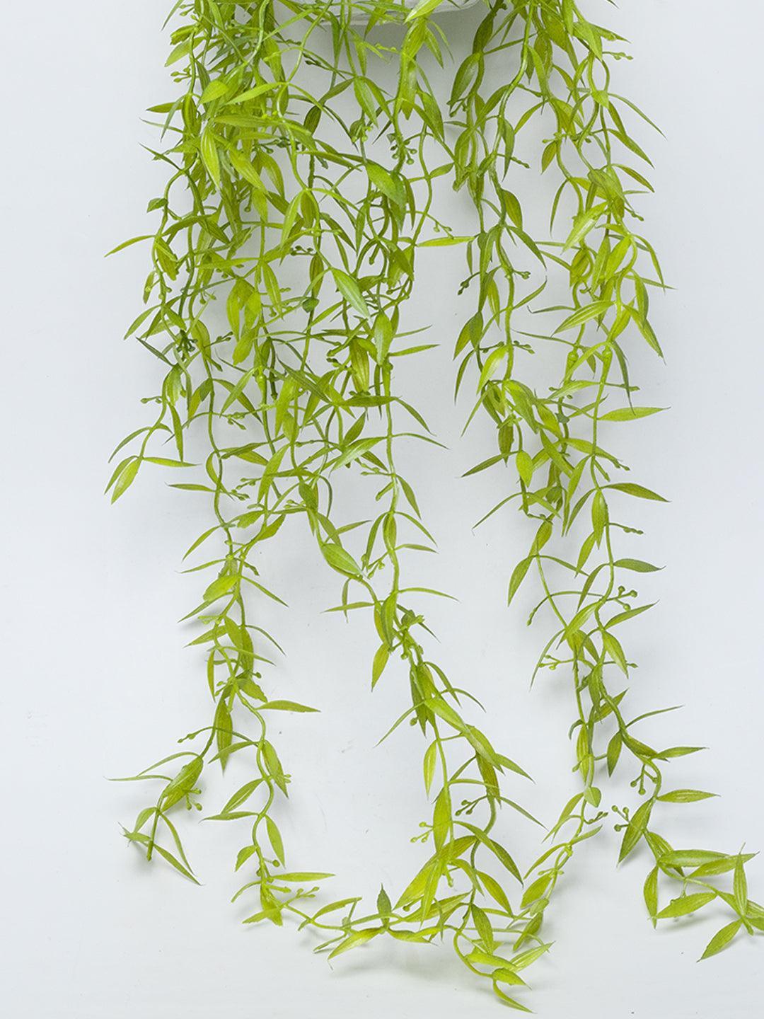 Artificial Greenery Hanging Plant With White Pot -For Home Décor - MARKET 99