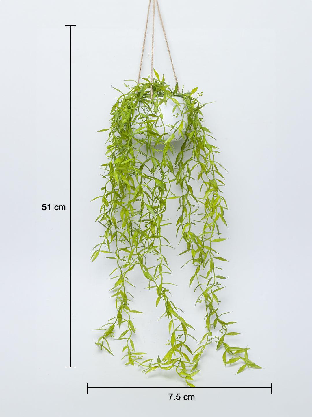 Artificial Greenery Hanging Plant With White Pot -For Home Décor - MARKET 99