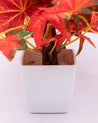 Artificial Plant, Money Leaf Arrangement with White Pot, Multicolour, Plastic Plant - MARKET 99