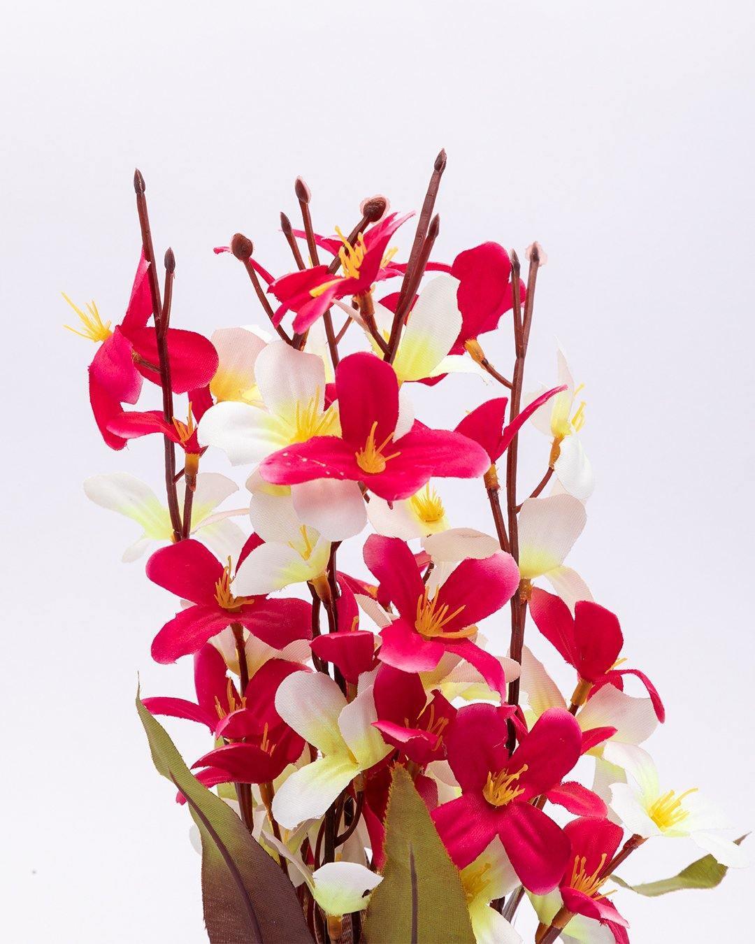 Artificial Plant, Orchid Flower, with Handi Shaped Ceramic Pot, Pink, Plastic Plant - MARKET 99