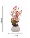 Artificial Plant, Orchid Flower, with Handi Shaped Ceramic Pot, Pink, Plastic Plant - MARKET 99