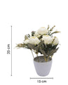 Artificial Plant with Ceramic Pot, Rose Arrangement, White, Plastic Plant - MARKET 99