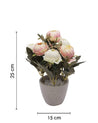 Artificial Plant with Handi Pot, Rose Flower Arrangement, Pink, Plastic Plant - MARKET 99