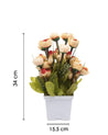 Artificial Plant with Handi Shaped Pot, Rose Arrangement, Peach Colour, Plastic Plant - MARKET 99