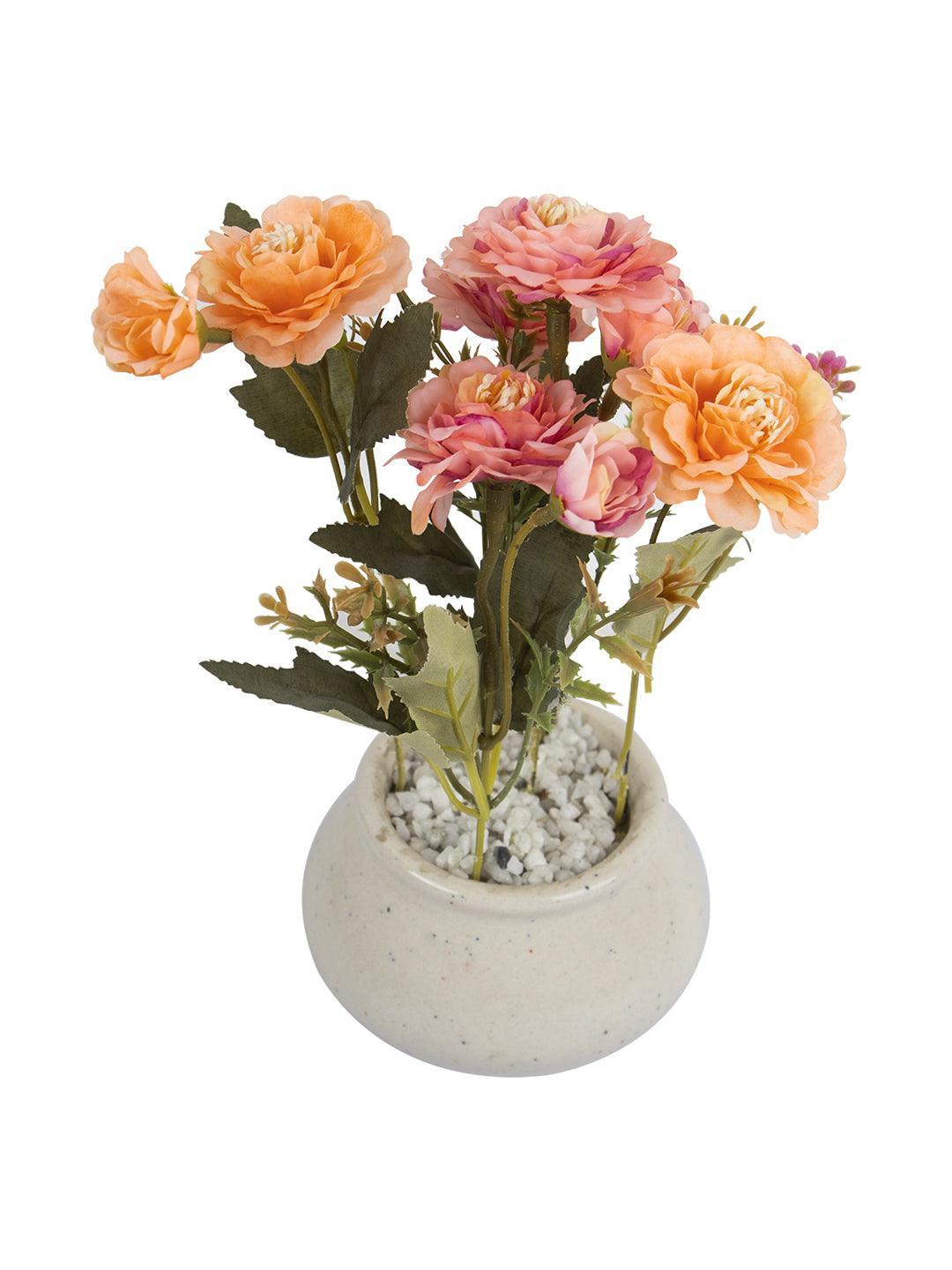 Artificial Plant with Handi Shaped Pot, Rose Arrangement, Pink, Plastic Plant - MARKET 99