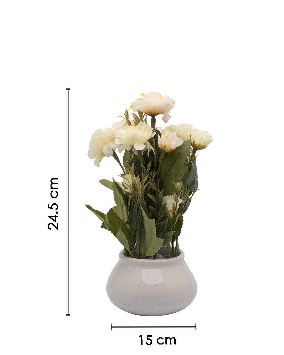 Artificial Plant with Handi Shaped Pot, Rose Flower Arrangement, Peach, Plastic Plant - MARKET 99