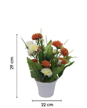 Artificial Plant with White Pot, Carnation Flowers Arrangement, Orange, Plastic Plant - MARKET 99