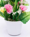 Artificial Plant with White Pot, Carnation Flowers Arrangement, Pink, Plastic Plant - MARKET 99