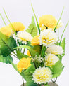 Artificial Plant with White Pot, Carnation Flowers Arrangement, Yellow, Plastic Plant - MARKET 99