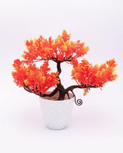 Artificial Plant with White Pot, Orange, Plastic Plant - MARKET 99