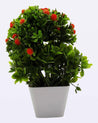 Artificial Plant with White Pot, Orange, Plastic Plant - MARKET 99
