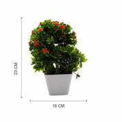 Artificial Plant with White Pot, Orange, Plastic Plant - MARKET 99