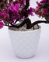 Artificial Rose Plant with White Pot, Purple, Plastic Plant - MARKET 99