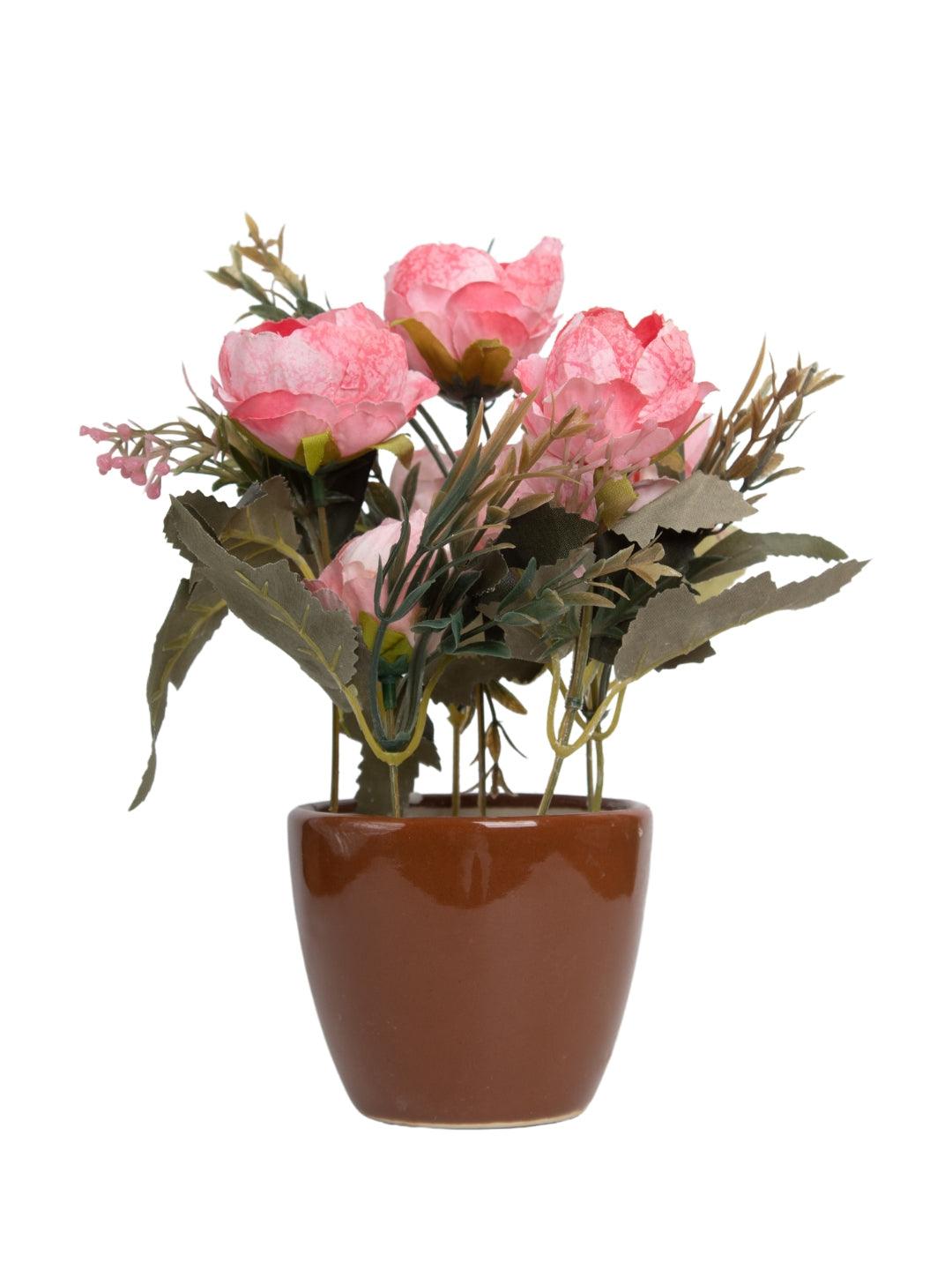 Baby Pink Roses Artificial Flower Vase For Home Dcor