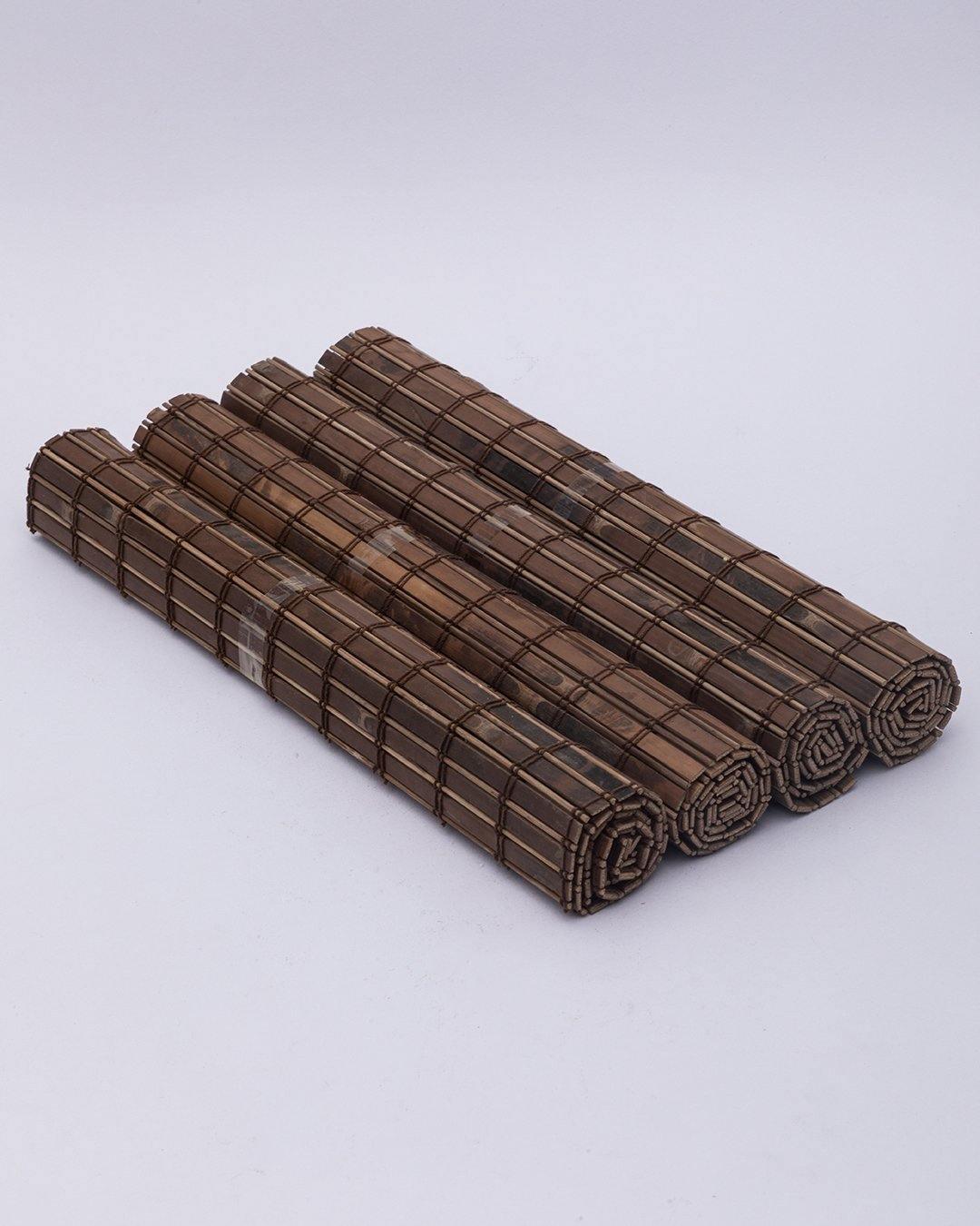 Bamboo, Palacemat, for Dining Table, Brown, Wood, Set of 4 - MARKET 99