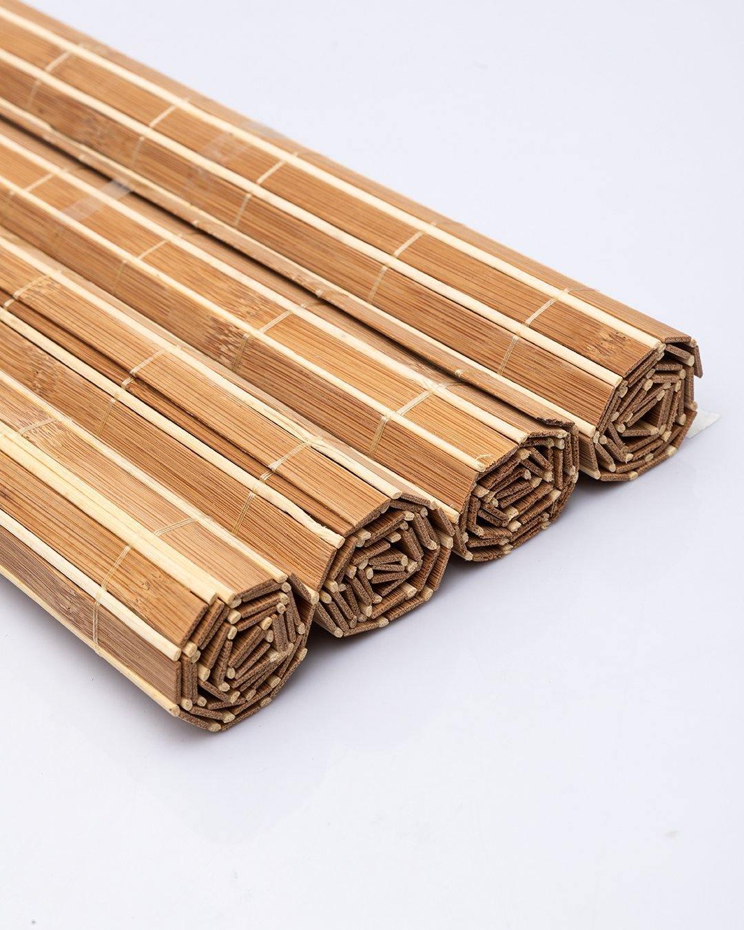 Bamboo Placemats, for Dining Table, Camel Colour, Wood, Set of 4 - MARKET 99
