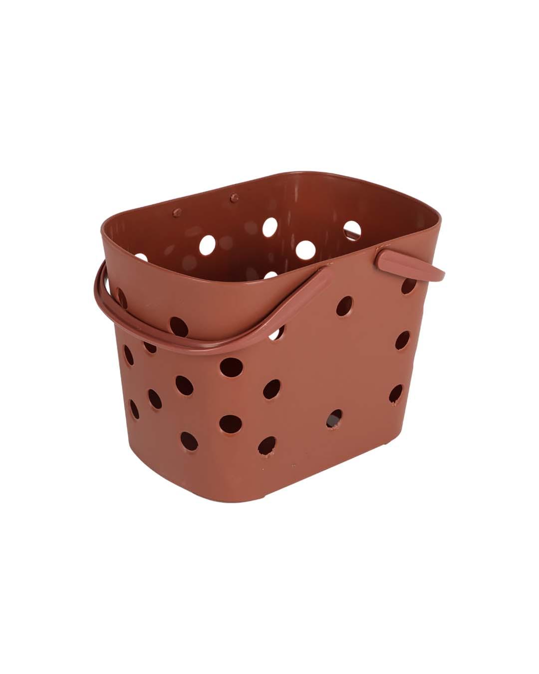 Basket with Handles, Brown, Plastic - MARKET 99