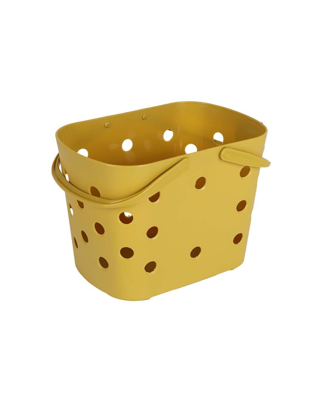 Basket with Handles, Yellow, Plastic - MARKET 99
