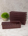 Baskets, Small, Brown, Plastic, Set of 6 | Assorted - MARKET 99