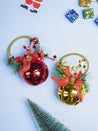 Bell With Bow - Christmas Hanging Ball Set Of 2 Pcs - MARKET 99