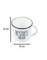 'BESTIE FOREVER' Graphic Print Drinkware Glossy Ceramic Coffee Mug ( White & Black, 400 mL) - MARKET 99