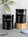 Biscuits & Namkeen Jar Set Of 2 ( Black, Each 1700 Ml ) - MARKET 99